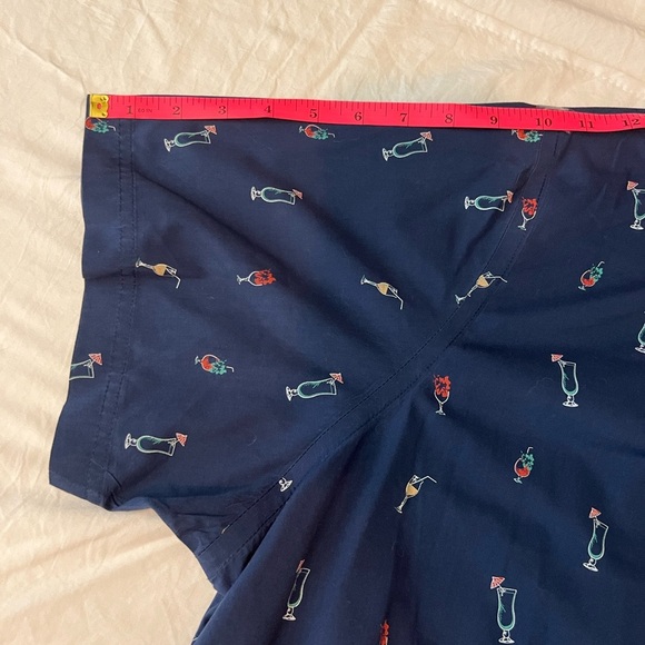 Croft & Barrow Navy Blue Patterned Casual Shirt - Picture 3 of 6